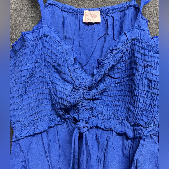 💥3/$15💥NEW - Pink Lily Live Out Your Destiny Smocked Blue Tank - Medium - Picture 3 of 6